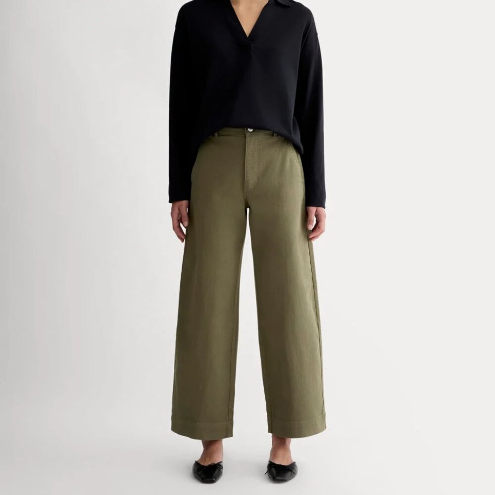 Everlane The Utility Wide-Leg Pant  (2, Kalamata)